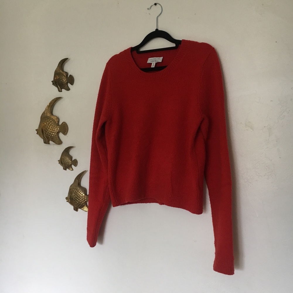 & Other Stories soft red crewneck sweater